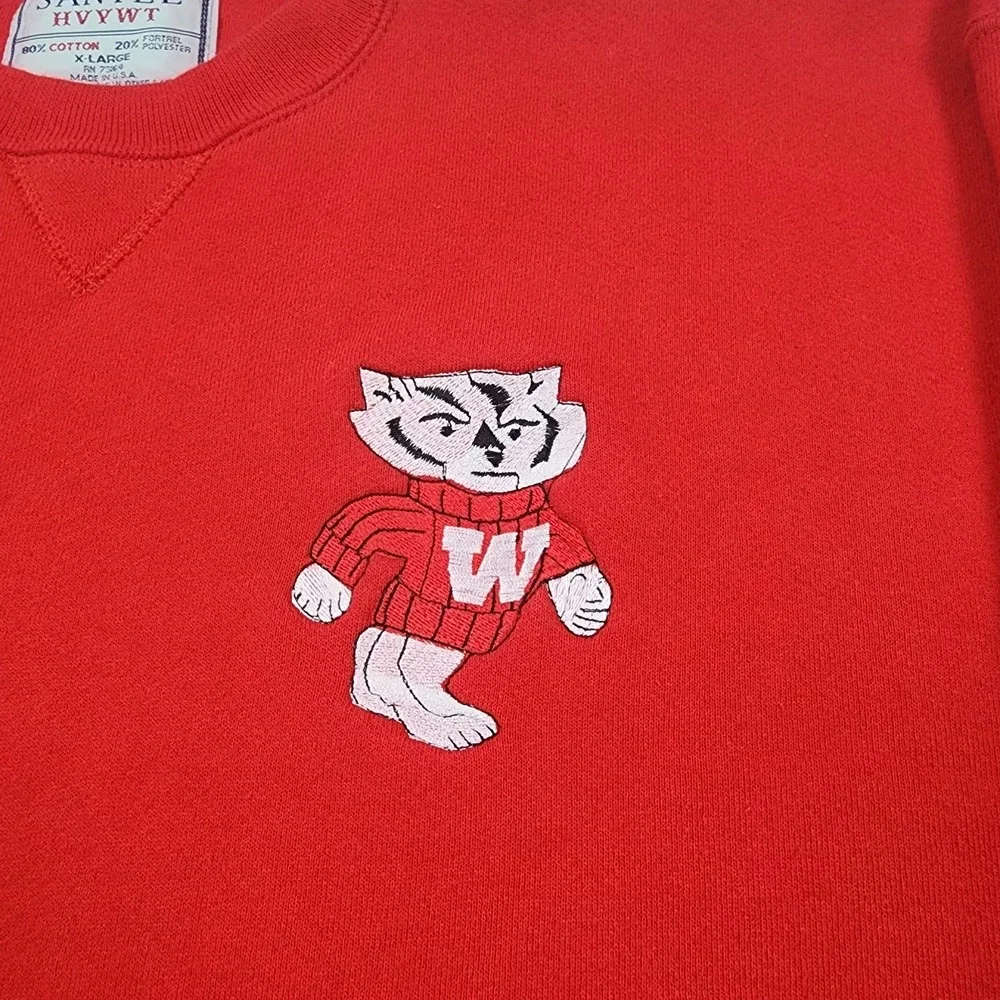 Vintage Wisconsin Badgers Bucky Sweatshirt Mens XL Red Crewneck USA